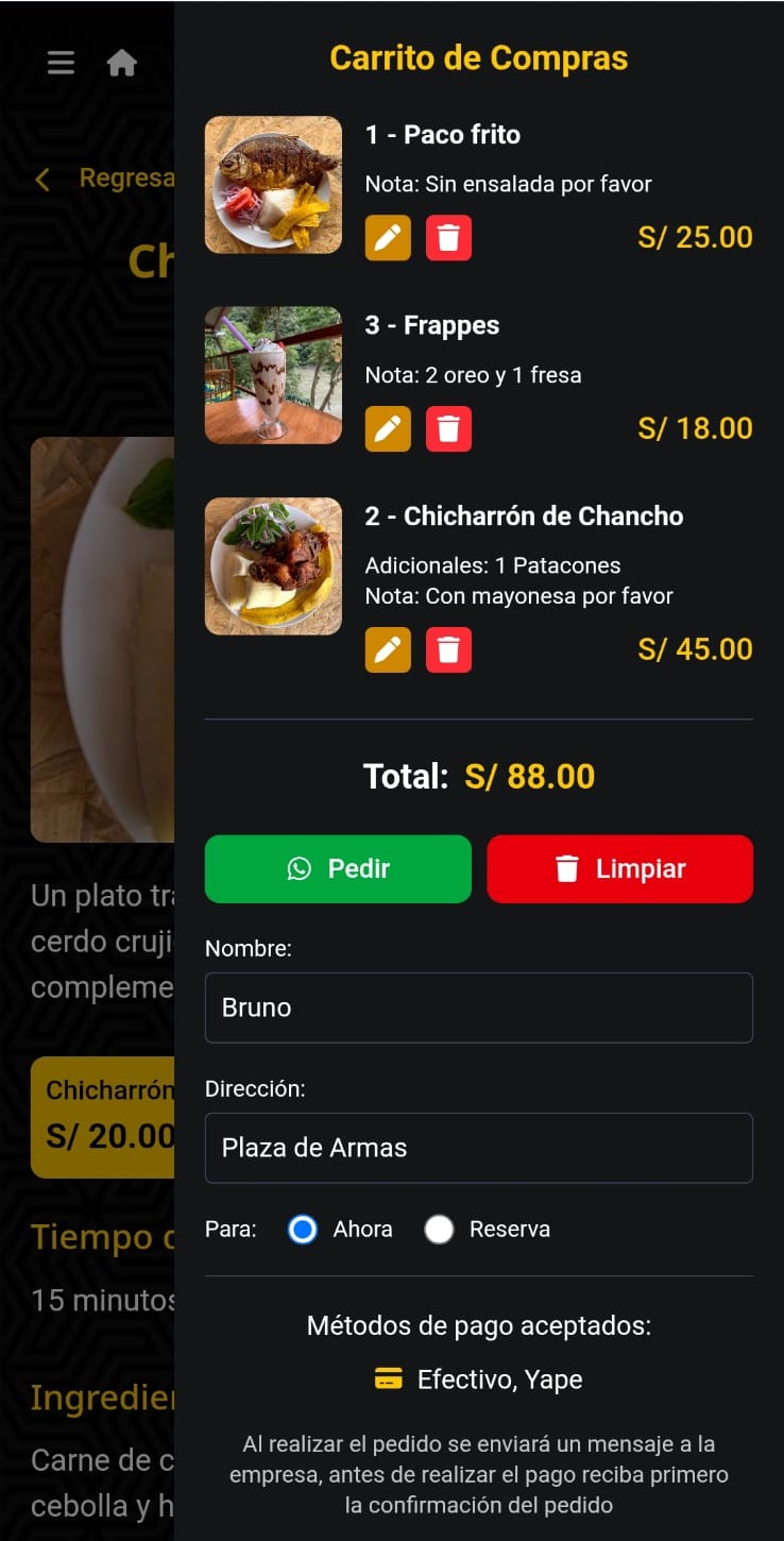 Vista de carrito