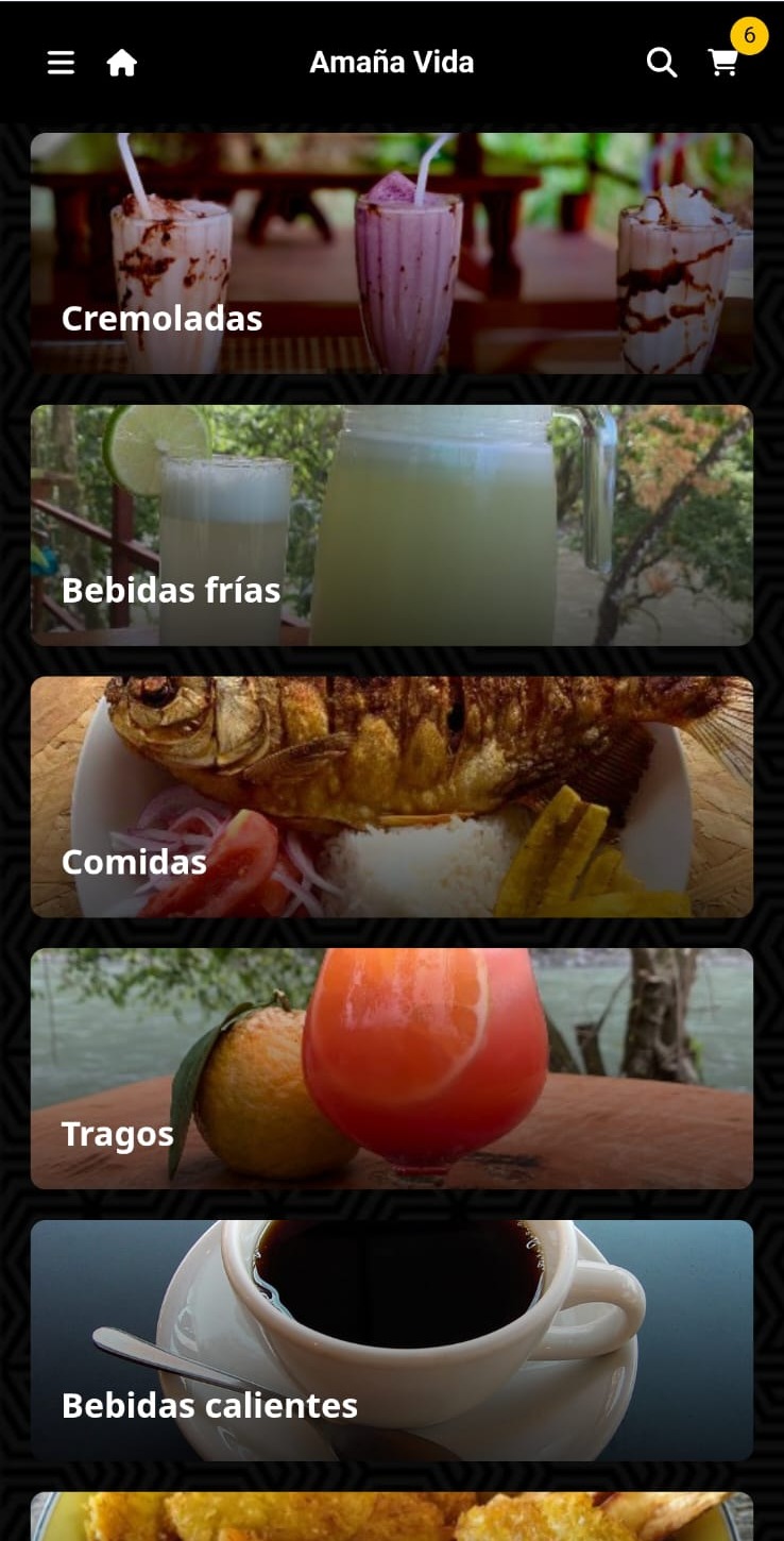 Vista de categorias